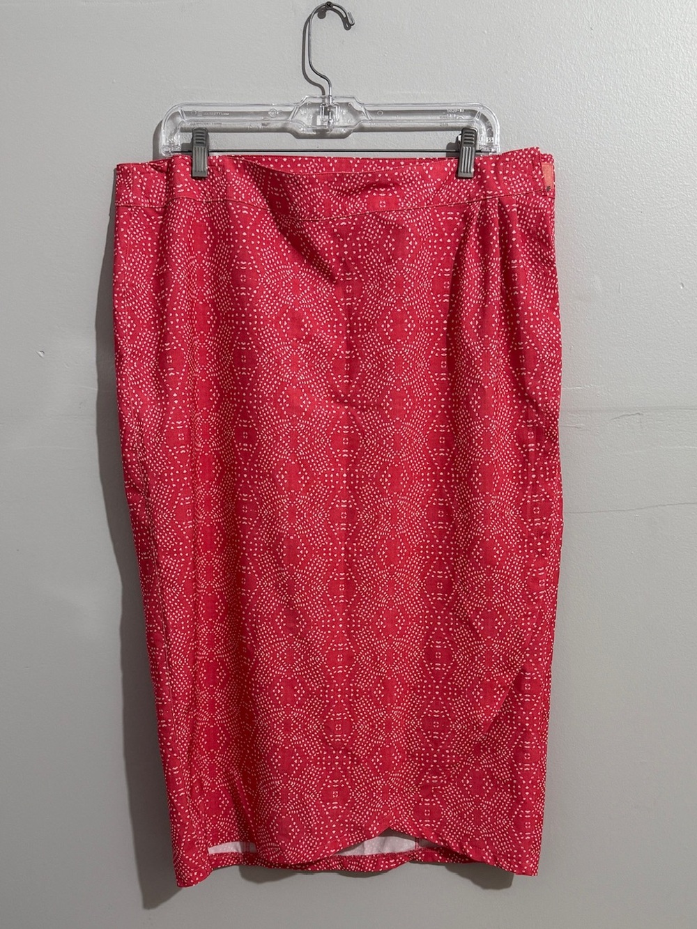 RIP Skirt Womens XL Red Pink Geometric Print Pencil Midi Straight Career Skirt